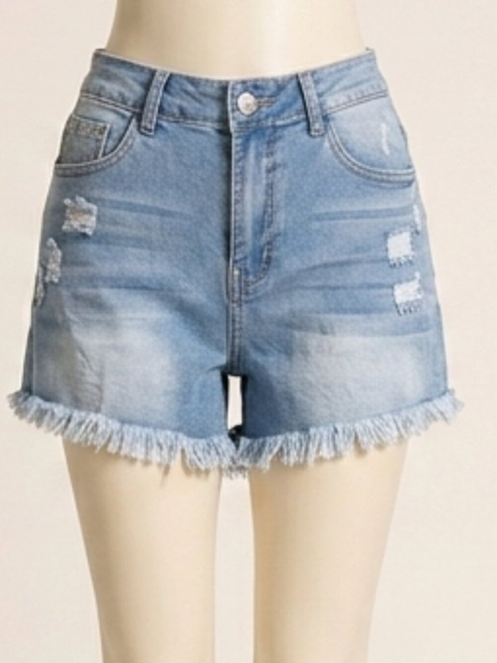 Yimoon 2-Pack Blue Stretch Jeans Retro Washed Frayed Denim Size M